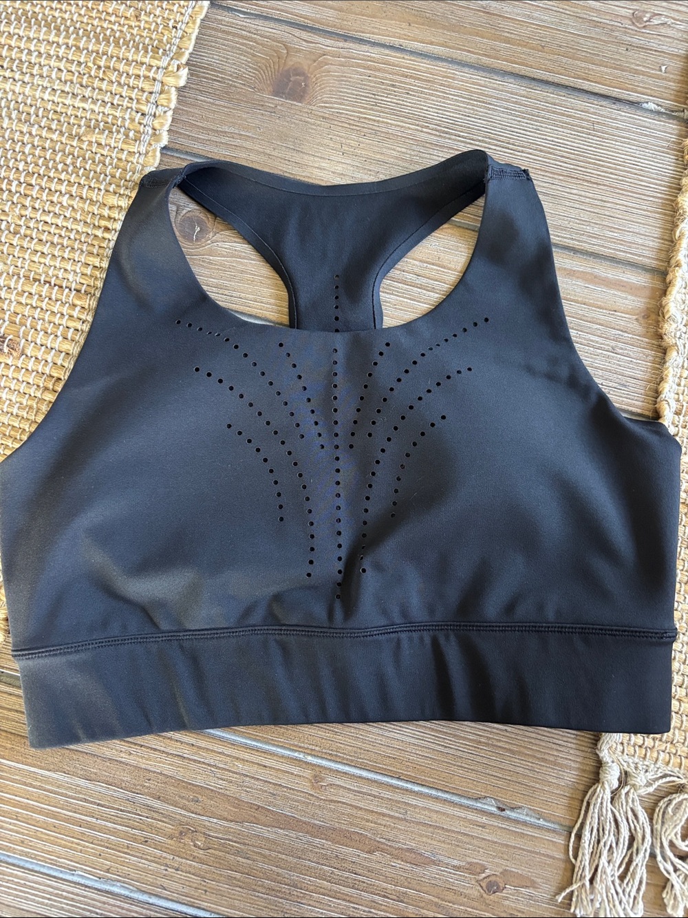 Calia Black Racerback Sports Bra with Laser Design